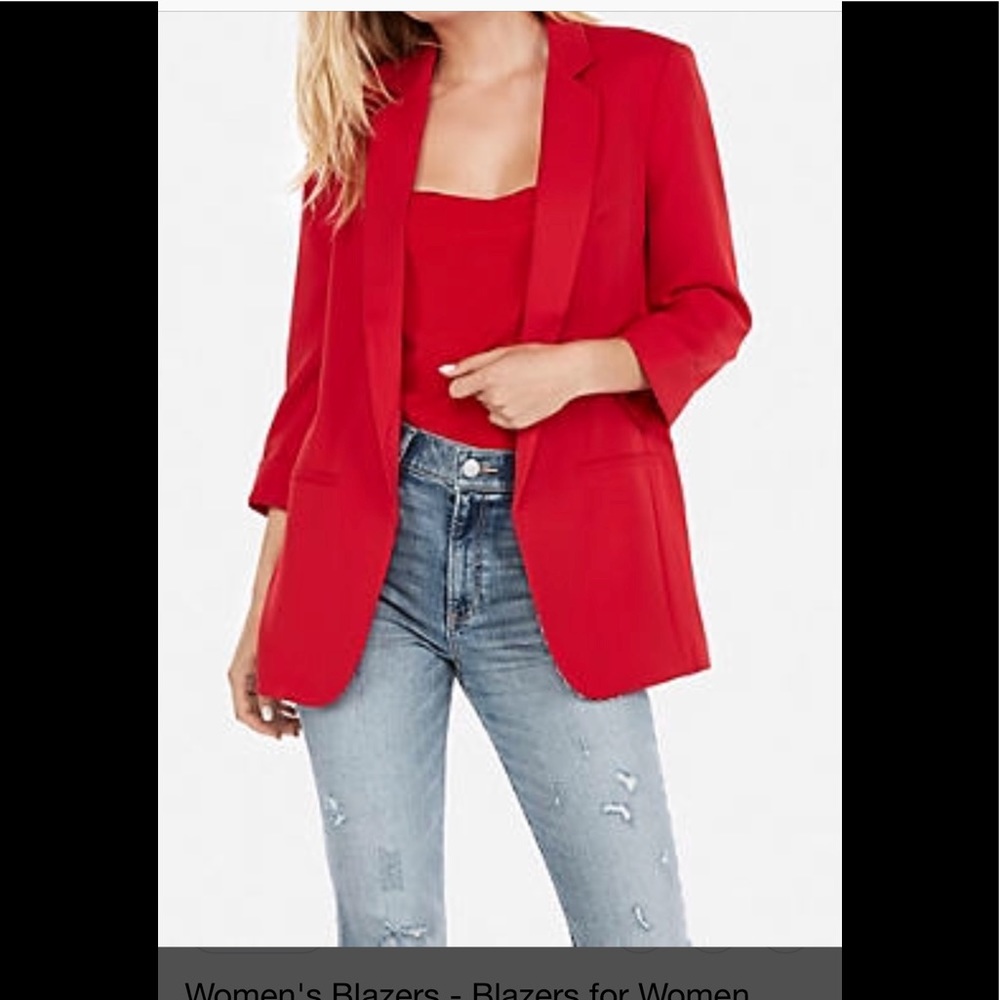 💥Liz Claiborne Collection Red Wool Blazer Button